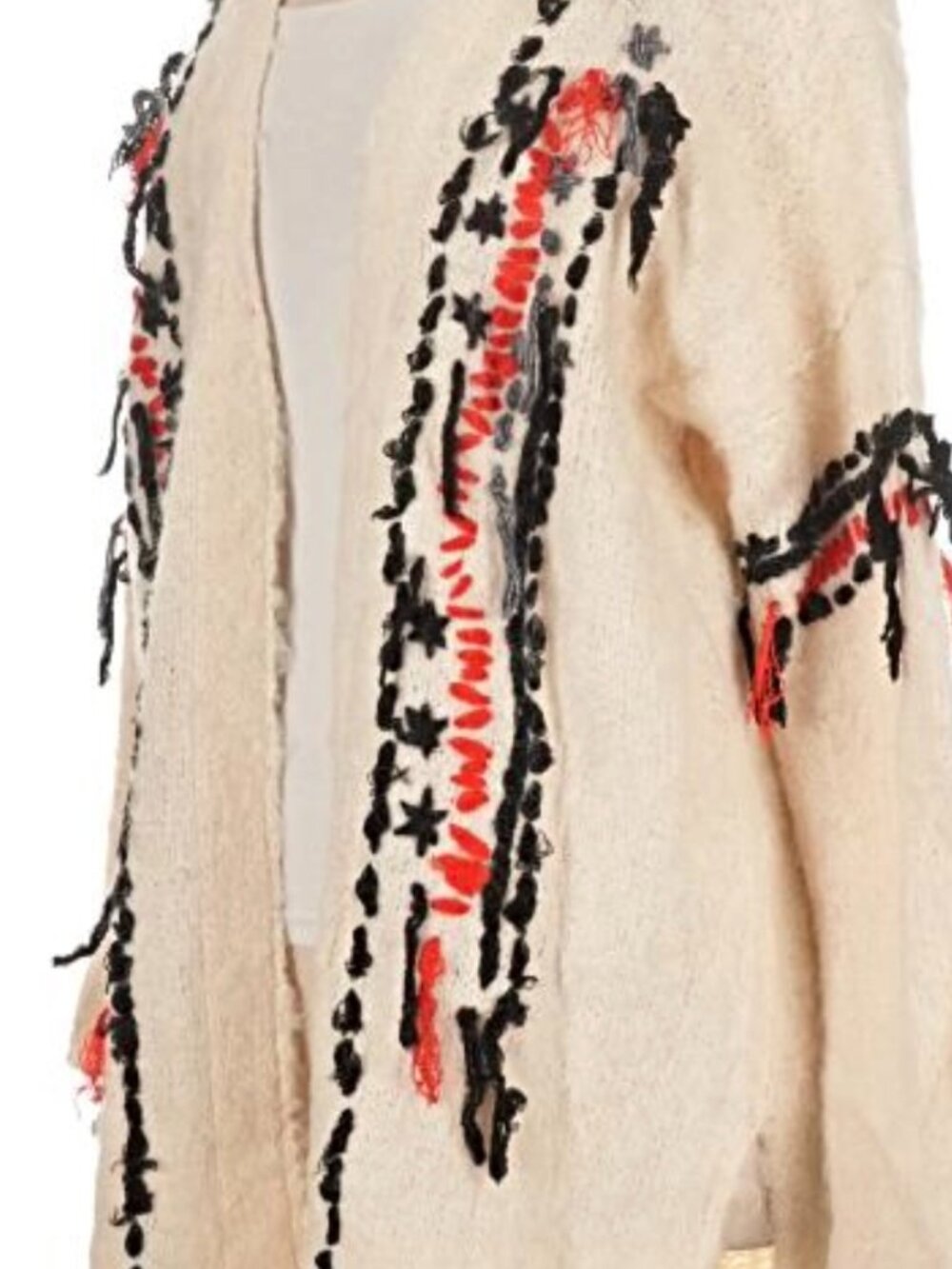 NWT Free People Geneva Cardigan Creme Llama Blend Boho Duster Western Lg $298 - Picture 3 of 10